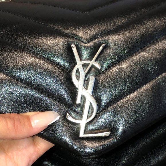 Saint Laurent YSL Loulou Silver Hardware Shoulder Bag MEDIUM Black Leather - Picture 8 of 16
